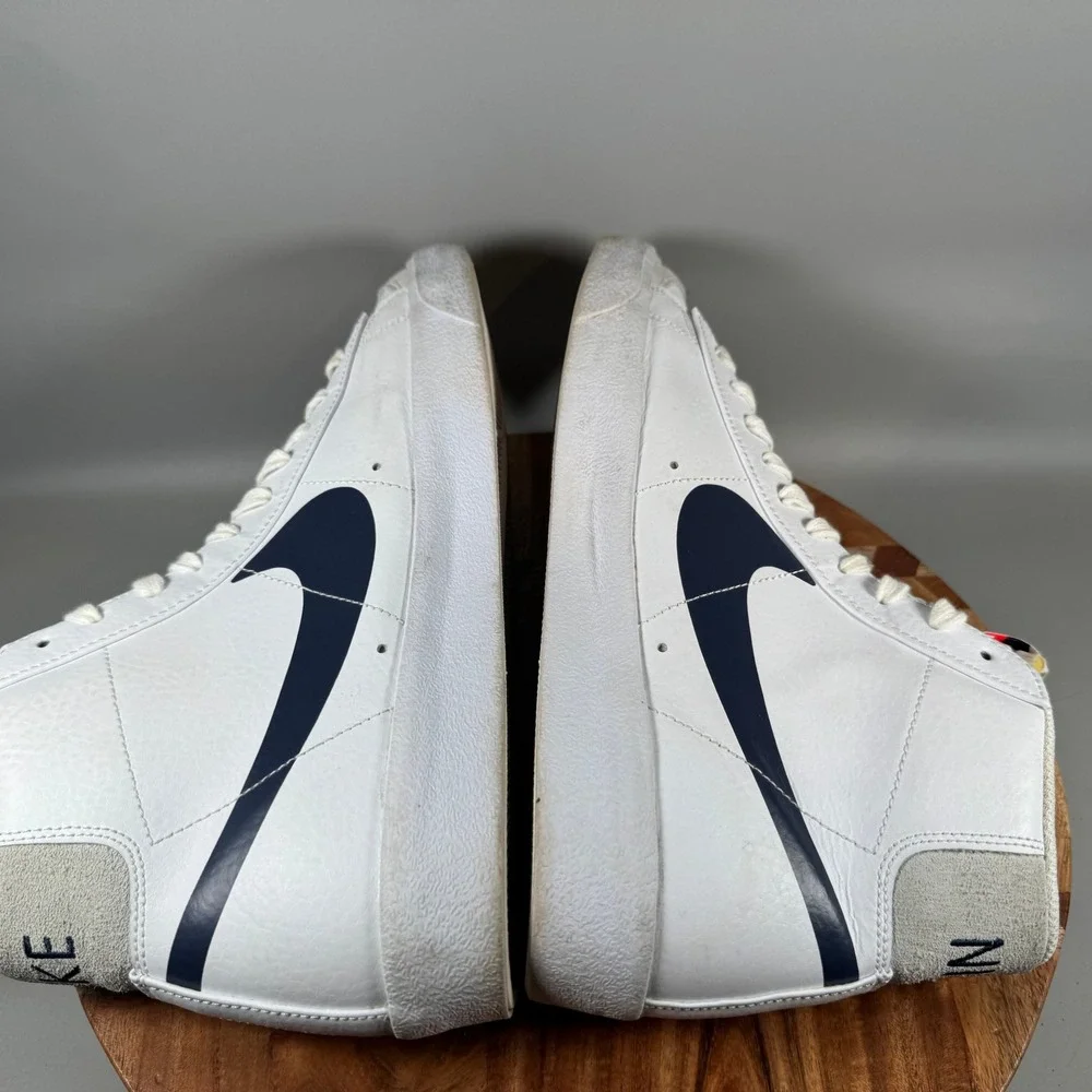 Nike Blazer Mid 77 Vintage White Navy Orange DA4651-100 Mens Sneakers